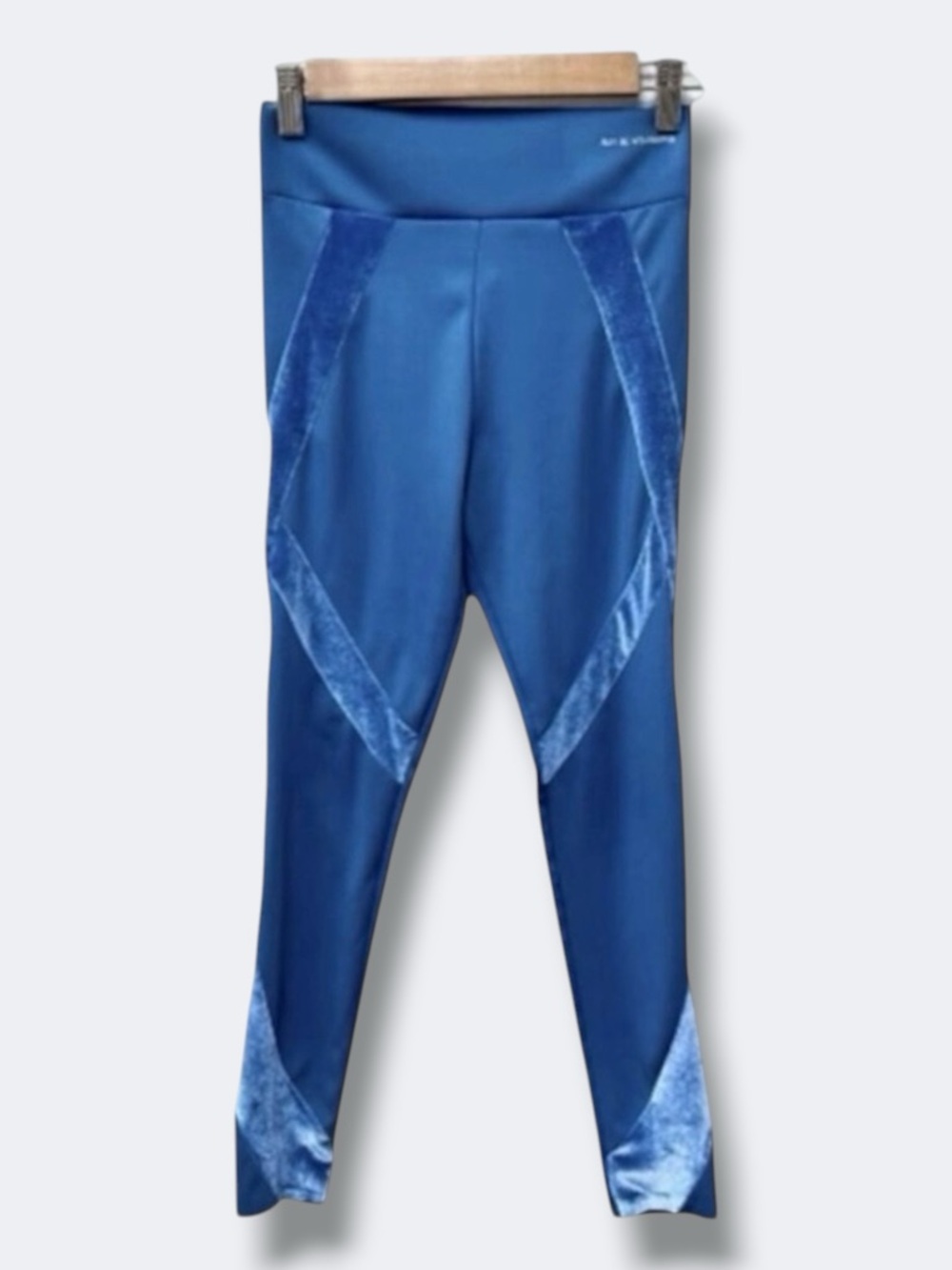Zara Girls Velvet Leggings Size 11-12 Teal Blue Stretch Athleisure Pants Sporty